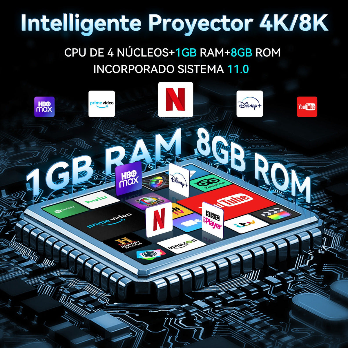 CineMini Smart Proyector 4K Android Wifi | GRATIS Control Remoto