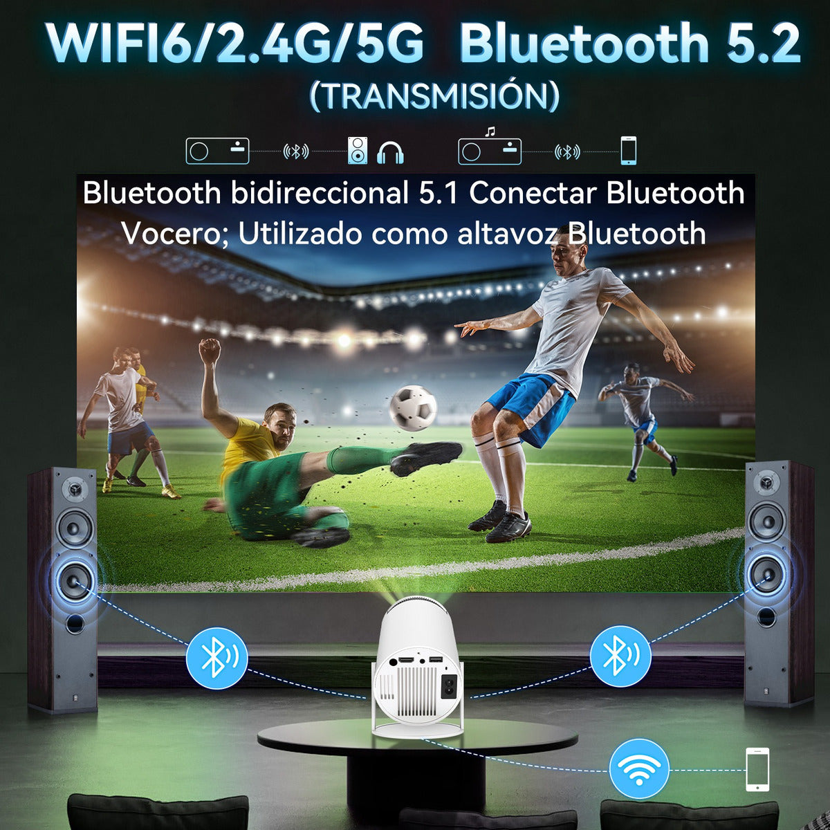 CineMini Smart Proyector 4K Android Wifi | GRATIS Control Remoto